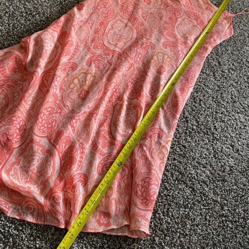 Vtg NWT Banana Republic 14 100% Silk Coral Paisley Dress Midi Y2K fairy cottage - Picture 4 of 10